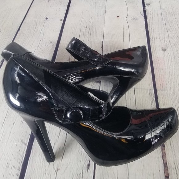 Giani Bini Black Platform Heels Sz 8.5M - Picture 2 of 8